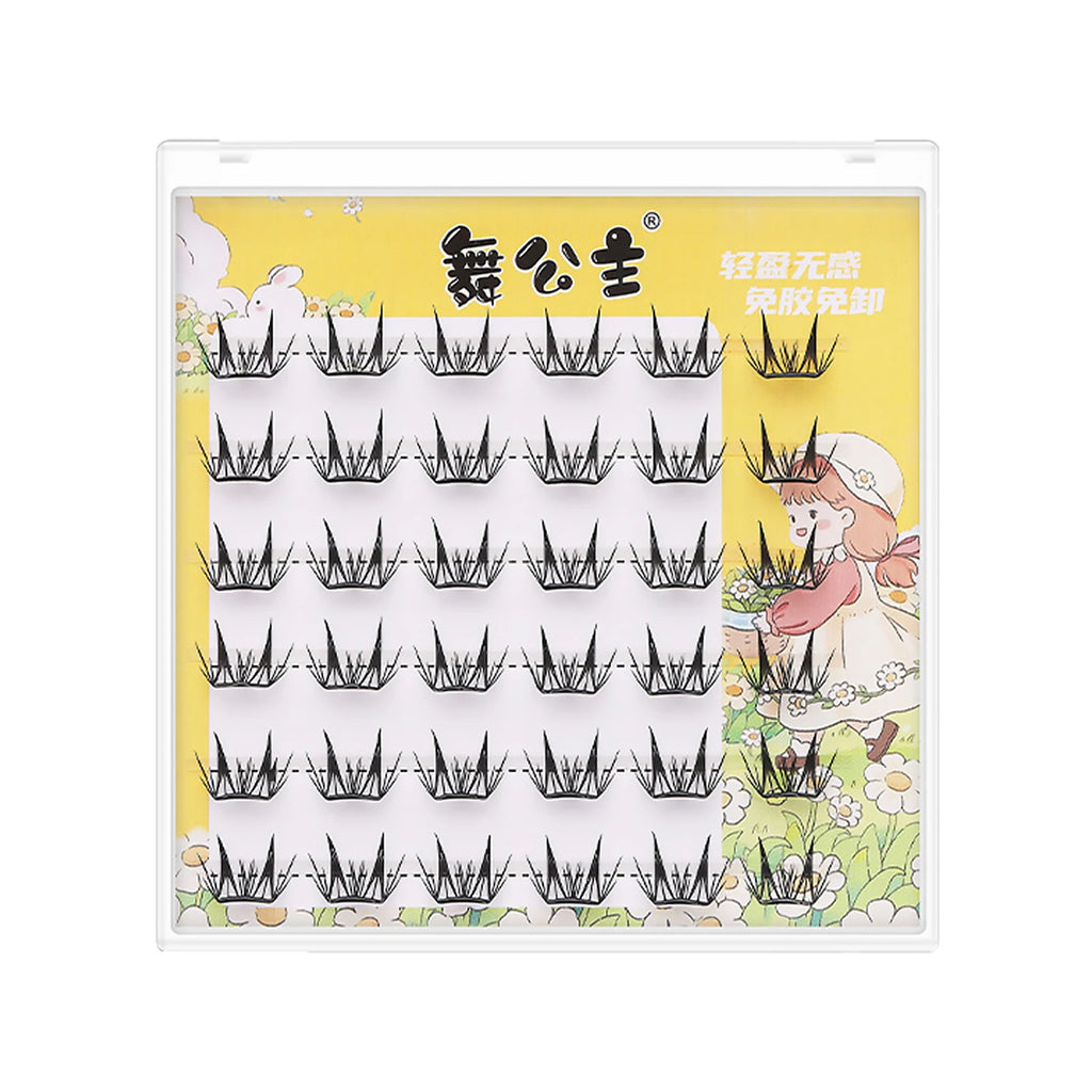 Self Adhesive DIY Lashes No Glue Needed Reusable Bottom Lash 5D Fluffy Cluster Eyelash Korean DIY Manga Lash Extension At Home