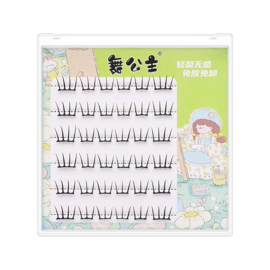 Self Adhesive DIY Lashes No Glue Needed Reusable Bottom Lash 5D Fluffy Cluster Eyelash Korean DIY Manga Lash Extension At Home