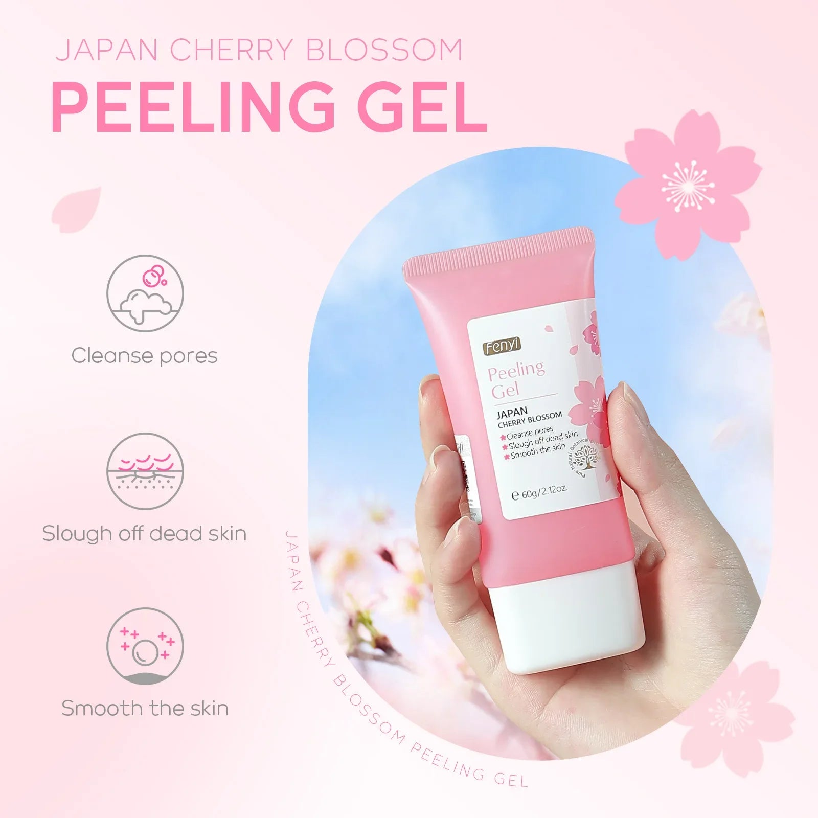 Sakura Face Deep Cleaning Exfoliating Gel Skin Care Whitening Moisturizer Repair Facial Scrub Skin Care 60g