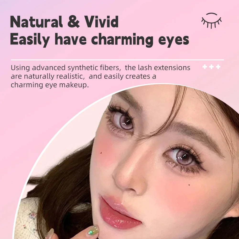 Yelix Self Adhesive Lashes No Glue Needed Reusable Under Eyelash Korean / Makeup DIY Individual Manga Lash Clusters